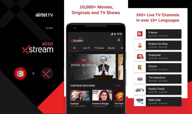Airtel Xstream App: Movies &TV Shows (Live TV unavailable)